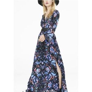 EXPRESS Deep V-neck Paisley Maxi Dress
